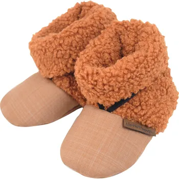 Capáčky Little Things hnědé softshellové bačkorky