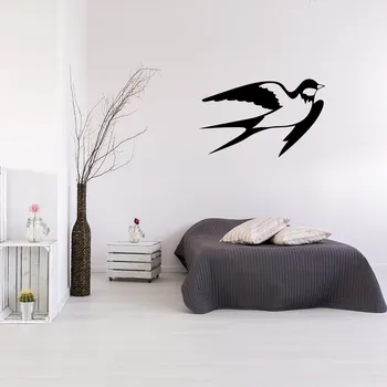 Samolepící dekorace Živá Zeď Samolepka na zeď Vlaštovka Barva: černá