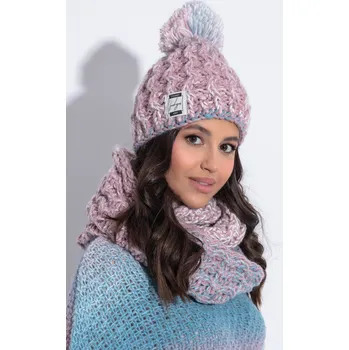 Čepice Glara Zimní vlněná čepice s šálou 751903