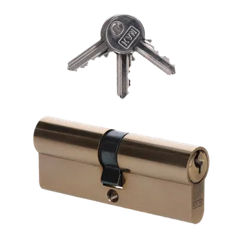 Vložka do dveří KOVIAN, s.r.o. Cylindrická vložka EURO 40/40mm, mosadzná, 3 kľúče, skrutka M5x65mm