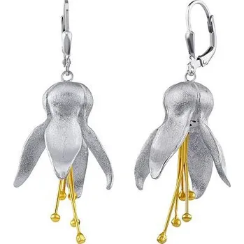 Náušnice Stříbrné náušnice květy Brooke zlacené 18kt. zlatem KRN1532308EGP