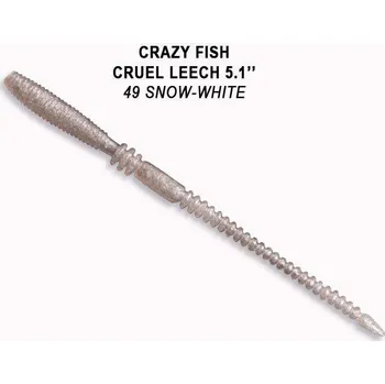 Umělá nástraha Crazy Fish Cruel Leech 130 mm 49 snow white balení 6ks