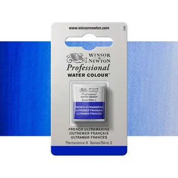 Vodová barva Akvarelová barva Winsor & Newton Professional, půlpánvička - French Ultramarine