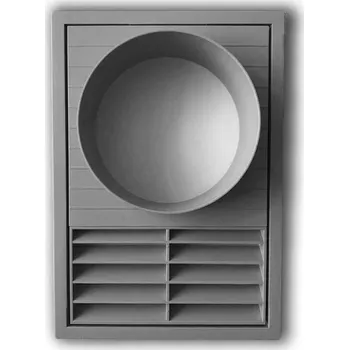 Větrací mřížka Větrací mřížka 140x200 s límcem d100 mm průchodka - šedá