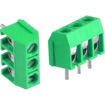 Elektronická součástka Svorkovnice do DPS 3P KF301-3P RM=5mm, zelená