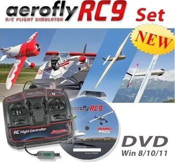 Počítačová hra Ikarus Aerofly RC9 DVD pro Windows 8/10/11 s USB ovladačem