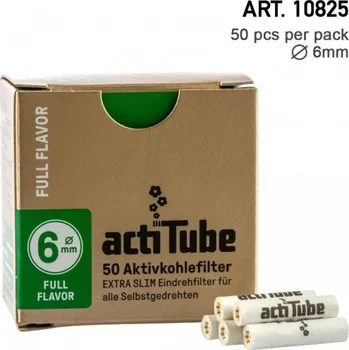 Filtry ActiTube EXTRASLIM, 6mm - 50ks v balení (Filtry Actitube SLIM s aktivním uhlím. 50ks v balení.)