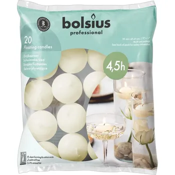 Svíčka Bolsius Plovoucí 20ks sl. kost svíčky 20x30 gram 600 gram