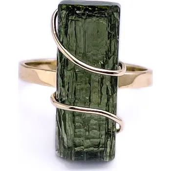 Prsten Zlatý prsten s vltavínem 2000290960006