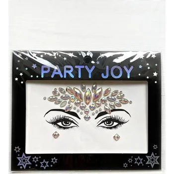 Třpytka na tělo a vlasy Party Joy - Samolepící kamínky na obličej svítící ve tmě Barva: bílá, Název: 08