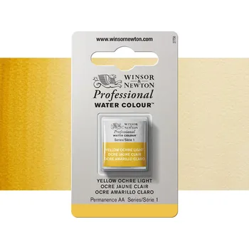 Vodová barva Akvarelová barva Winsor & Newton Professional, půlpánvička - Yellow Ochre Light