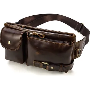 Ledvinka Pánská kožená ledvinka s kapsami Barva (Varianta): 9080 kávová