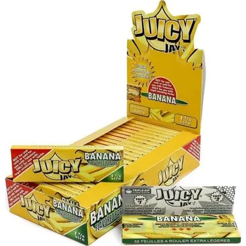 Juicy Jay´s ochucené krátké papírky, Banán, 32ks v balení | box 24ks (Juicy Jay´s ochucené papírky Banán, box 24ks)