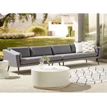 Venkovní pohovka šedá polyesterové čalounění 4místná zahradní pohovka UV vodě odolné moderní design obývací pokoj Beliani