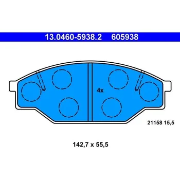 Brzdová destička Sada brzdových destiček, kotoučová brzda ATE 13.0460-5938.2