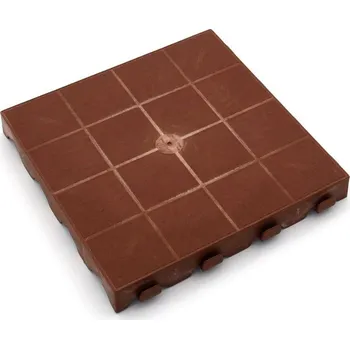 Venkovní dlažba Hnědá plastová terasová dlažba Linea Combi - 39 x 39 x 4,8 cm