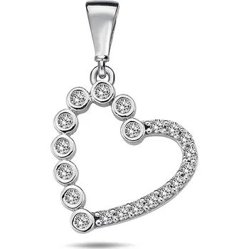 Přívěsek Lillian Vassago Přívěsek srdce se zirkony v bílém zlatě LLV98-GP072W