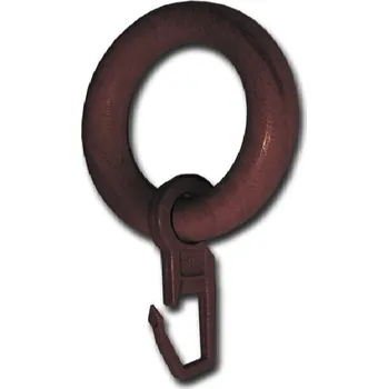 Garnýž Kroužky s háčky Agat 48mm, ořech - 10ks