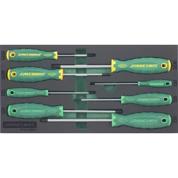 Nářadí pro automobil Modul pěnový - šroubováky křížové POZI a Imbus s kuličkou, sada 8 ks - JONNESWAY D71H108KV