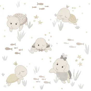 Tapeta Parato Dětská vliesová tapeta s vodními želvičkami, 14851, Happy, Parato, velikost 10,05 x 0,53 m