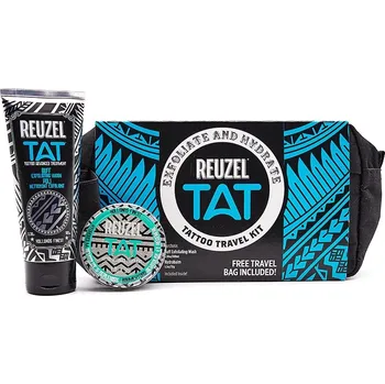 Cestovaní sada na tetování REUZEL Hydrabalm & Buff exfoliating wash Tattoo travel kit