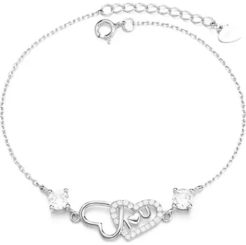 Náramek Majya Stříbrný náramek LOVE dvojité srdce Ag/; ≤2,37 g 10107
