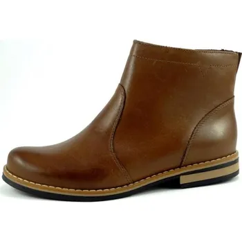 Dámská zimní obuv Kotníková obuv hnědá se zipem 650, velikost 37