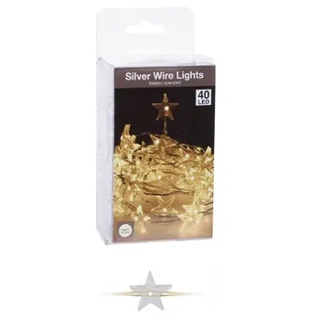 Vánoční světelný řetěz Světelný řetěz Hvězdy 40 LED teplá bílá