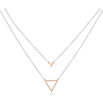 Náhrdelník Dámský stříbrný náhrdelník ve tvaru trojúhelníku STNAH153F
