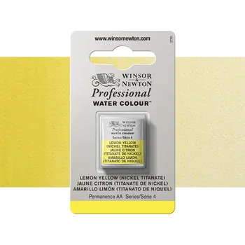 Vodová barva Akvarelová barva Winsor & Newton Professional, půlpánvička - Lemon Yellow Nickel Titanate