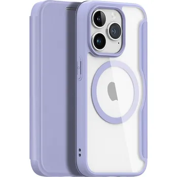 Pouzdro na mobilní telefon Pouzdro DUX DUCIS Skin X pro Apple iPhone 15 Pro - podpora MagSafe - umělá kůže - fialové