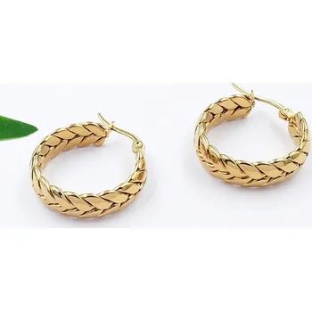 Náušnice Náušnice, originální kruhy ,chirurgická ocel zlatá 21003