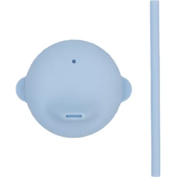 Silikonové víčko a brčko na hrneček We might be tiny - Powder blue