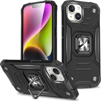 Pouzdro na mobilní telefon MG | MG Ring Armor kryt na iPhone 15 Plus, černý