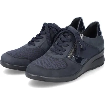 Dámské polobotky Dámské kožené polobotky L4821-14 Rieker modré Barva: blau, Velikost: 41