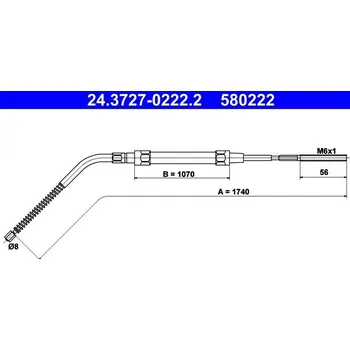 Brzdový systém Tažné lanko, parkovací brzda ATE 24.3727-0222.2