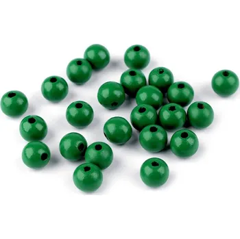 Dětské navlékací korálky Dřevěné korálky Ø14 mm 4 zelená