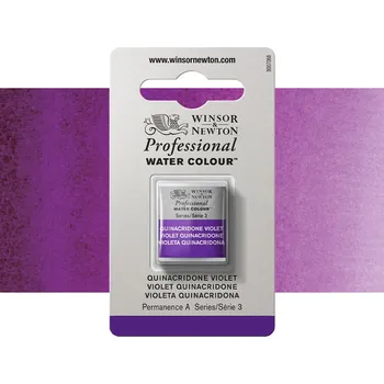 Vodová barva Akvarelová barva Winsor & Newton Professional, půlpánvička - Quinacridone Violet