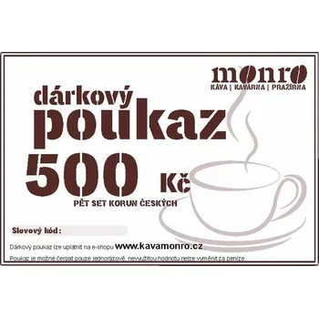 Káva Dárkový poukaz na nákup čerstvě pražené kávy 500Kč