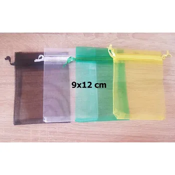 Vánoční dekorace Organzové sáčky 9x12 cm, Barva červená