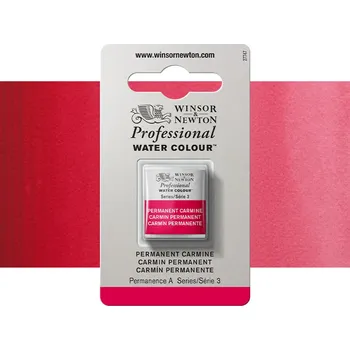 Vodová barva Akvarelová barva Winsor & Newton Professional, půlpánvička - Permanent Carmine