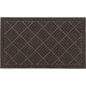Hnědá textilní gumová čistící vstupní rohož FLOMA Parquet - 60 x 90 x 1,1 cm