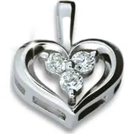 Dámský přívěsek bílé zlato 585/000 přírodní diamant 0.099 ct G/SI - srdce DF1919 bez řetízku
