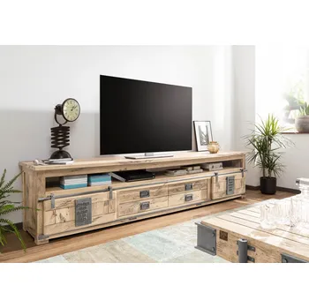 Televizní stolek TV deska IRON Mango 260x50x60 bělená, lakovaná