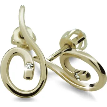 Náušnice Dámské náušnice žluté zlato 585 zirkon DZ2022Z