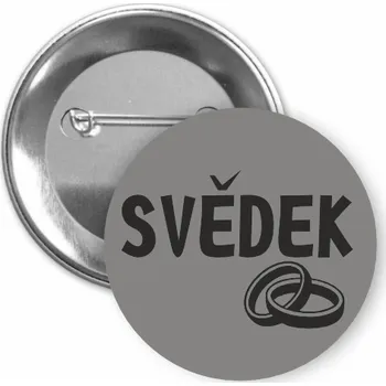 ON-DESIGN Placka s motivem Svědek 32 mm Barva: bílá, Barva potisku: černá, Typ buttonu: magnet