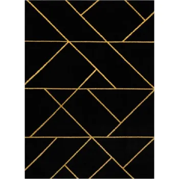 Koberec Hans Home Kusový koberec Emerald geometric 1012 black and gold - 80x150