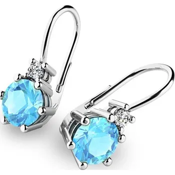 Náušnice Dámské náušnice bílé zlato 585/1000 přírodní diamant 1.80 ct G/SI topazy 10857-B-TPZ