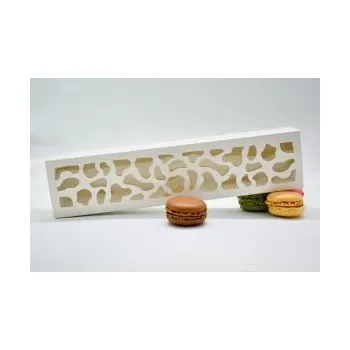 Krabička na makronky bílá se vzorovým okénkem na 10 ks 25,8x6x4 cm