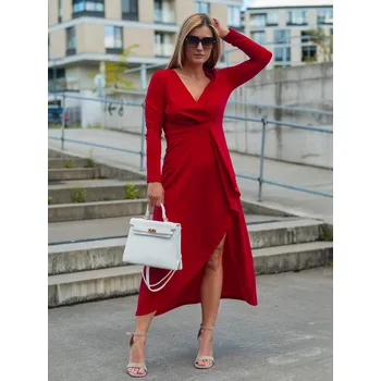 Dámské šaty BudesIN Červené elegantní šaty Selene Velikost: XXL-3XL